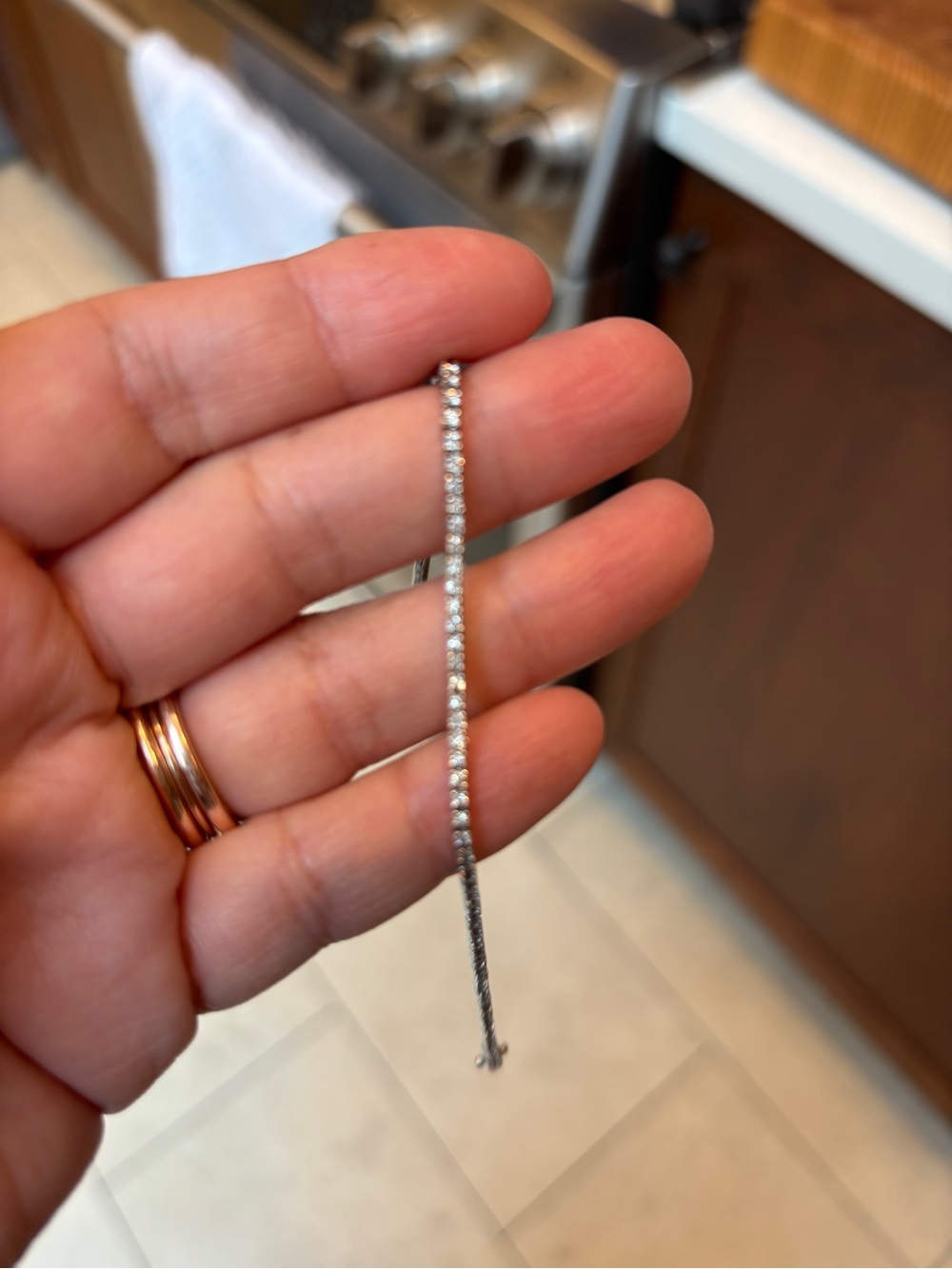 Blue Nile Diamond (Mined) Tennis Bracelet, 14k White Gold, 1 ctw - Picture 9 of 10